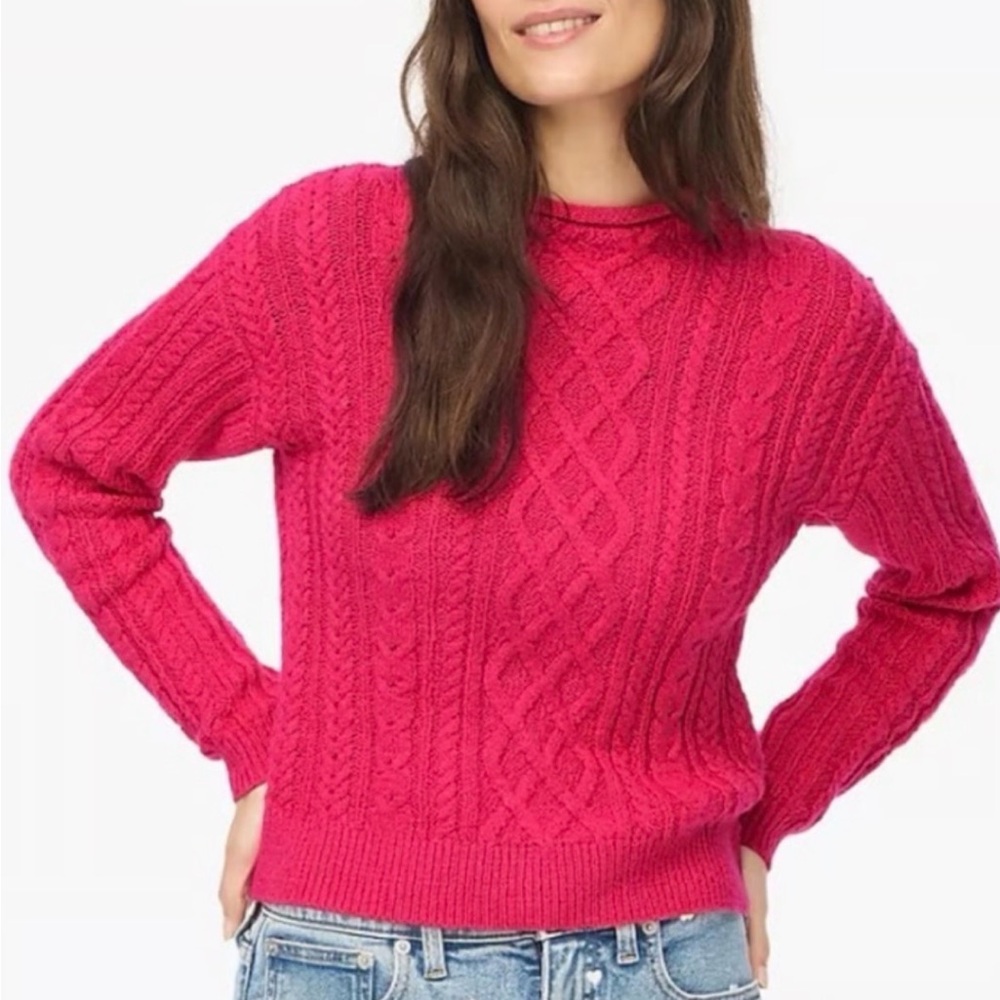 J.Crew Factory Cable-knit Pink Sweater size medium